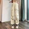 Fashion Women Joggers Pants Casual Female Chic Straight Cargo Pants Elastic High Waist Streetwear Slim Trousers Summer Thin