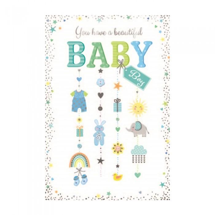 Simon Elvin You Have A Beautiful Baby Boy Birthday Card (Pack of 6)