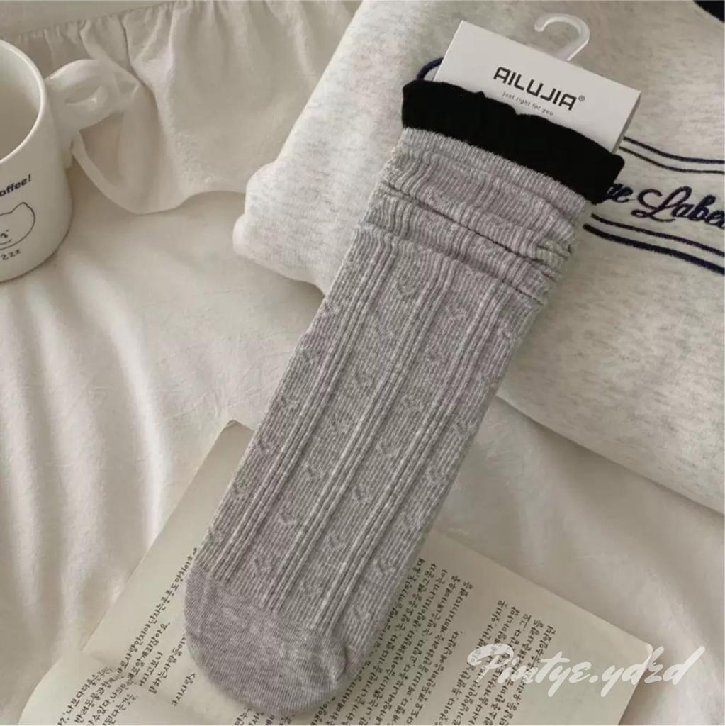 Beautiful Again~ Autumn Lace For Korean Retro Girls~ It'S Amazing~ Socks Boneless Mid-Tube Stacking Socks