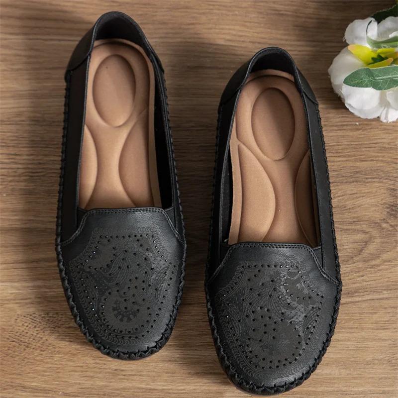 Large Size 44 Women Shoes Vintage Handmade Women's Flats Casual Shoes Ladies Flat Shoes Comfortable Slip On Female Loafers