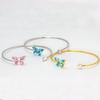 Fashion Small Animal Hand Ornament Bangle Simple Elegance for Women Inlay Drill Butterfly for Daily Wear Fashion Accessory Party