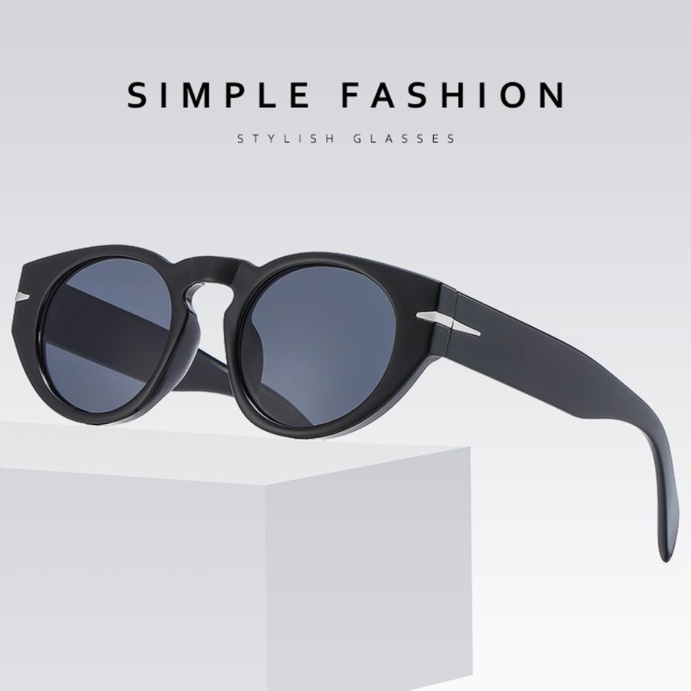 New Fashion Round Frame Wide Leg Sun Sunscreen Men Driving Sunglasses UV Protection Stylish Shades