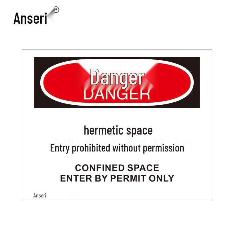 Confined Space Safety Warning Sign 250x315mm