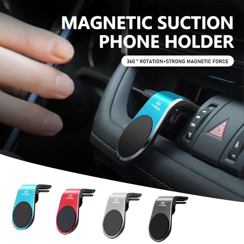 For Hyundai Car Magnetic Phone Holder Air Vent Clip 360 Rotation Mobile Support Sonata Azera Coupe SantaFe Genesis Accent Creta X12