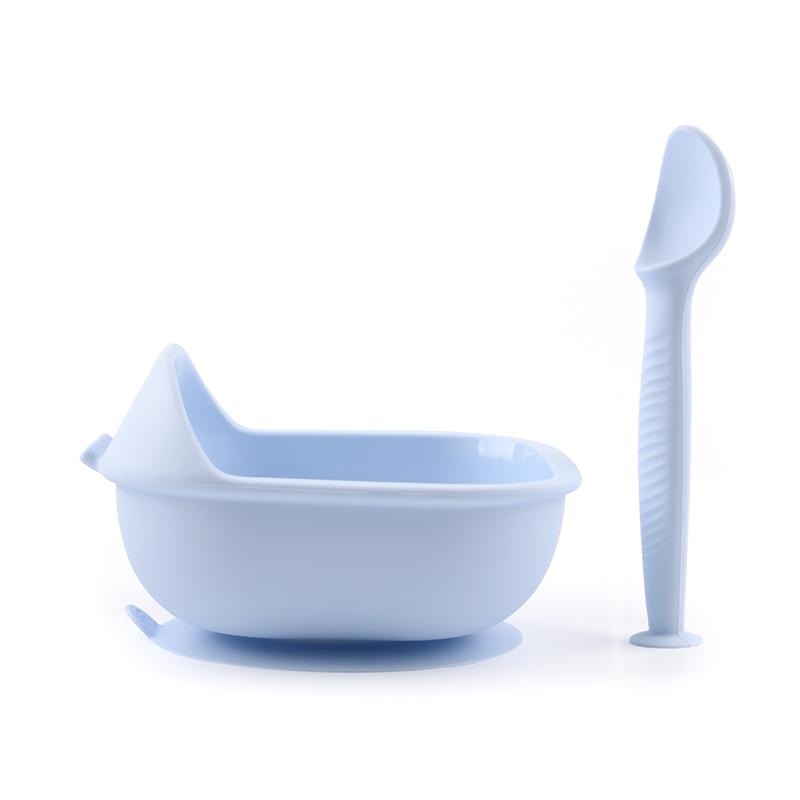 Non-Toxic Strong Waterproof Bpa Free Unbreakable Dinnerware Suction Silicone Baby Feeding Bowl With Spoon Training Food Set