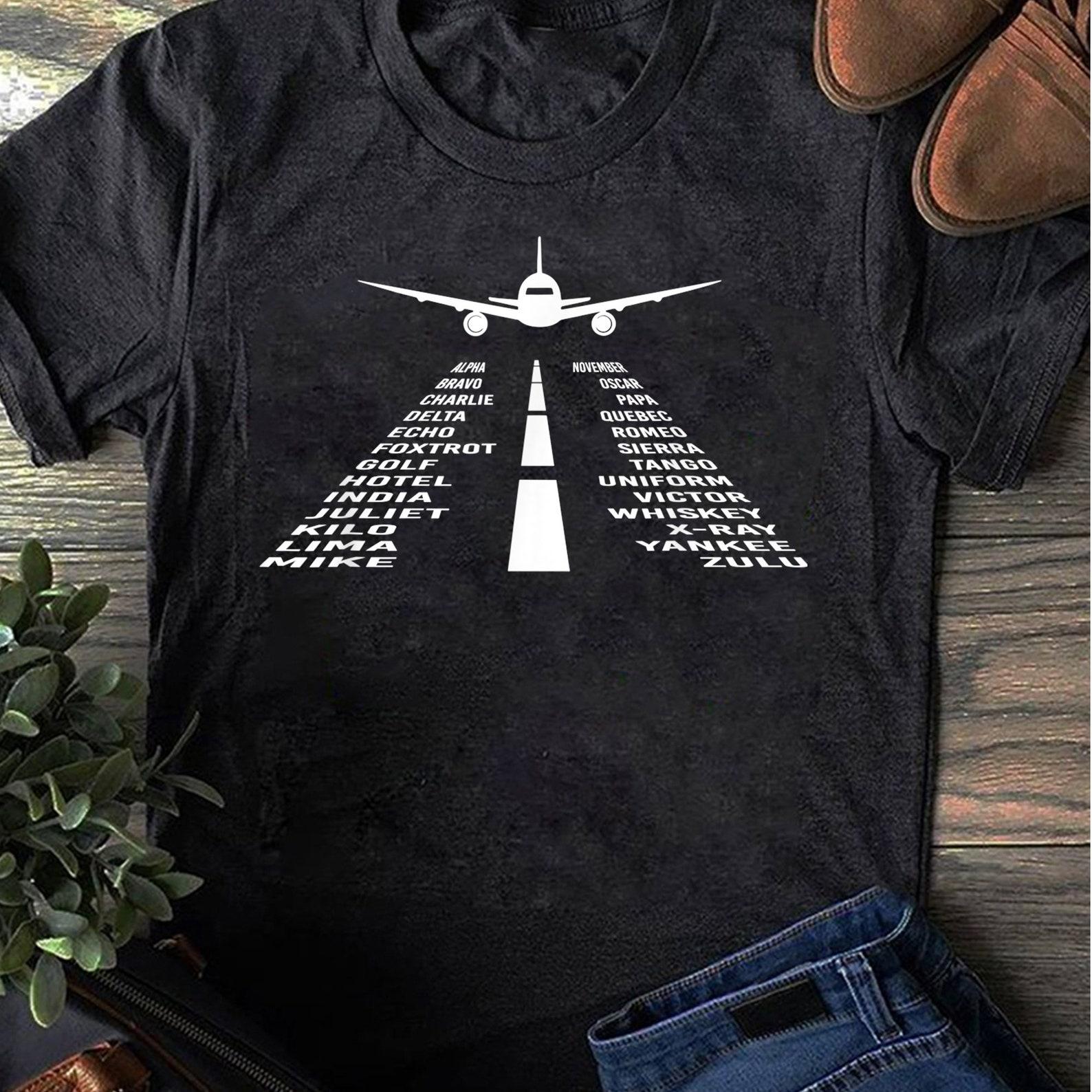Phonetic Alphabet T-Shirt, Pilot Airplane Shirt, Airline PiloT-Shirt, Flying Pilot Gift, Gifts for Pilot, Airline Pilot, Shirt Flying Planes XL