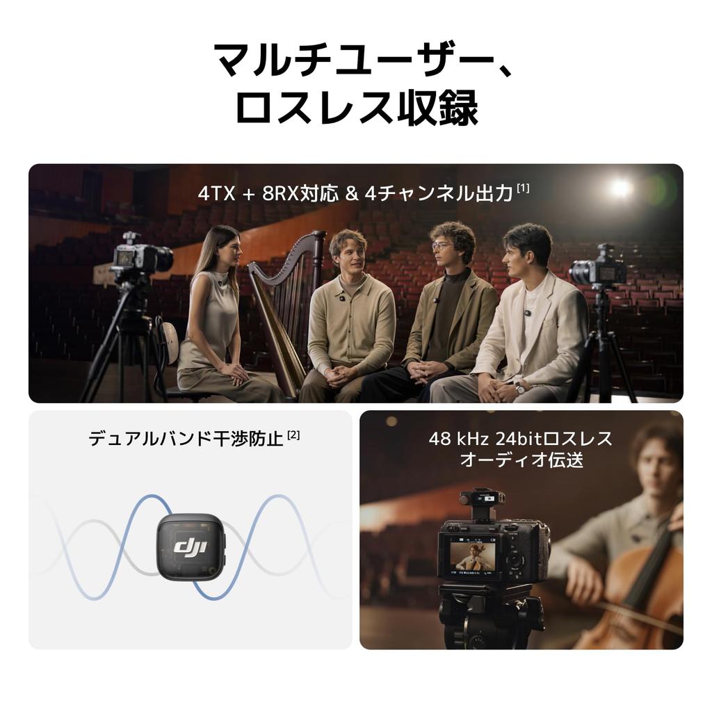 DJI Mic 3 TX 1 RX Charging Lavalier Microphone for and Wireless Microphone with Adaptive Gain Control for Automatic Volume Interference and Battery