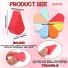 16 PCS Face Paint Sponge, Multicolour Petal Shape High Density Face Painting Supplies Soft Facial Pads Cleansing Makeup Sponges Beauty Blenders for