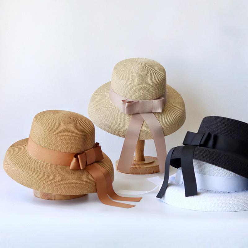 Hepburn Straw Hat Sunshade Sunscreen Seaside Beach Hat Women'S Spring And Summer Big Edge Sun Hat Ins Wind Wide Brim Big Brim