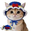 Fashion Funny Cat Hat Handmade Photo Shoot Props Puppy Kittens Knitted Hat Refined Elastic Pet Hat Party