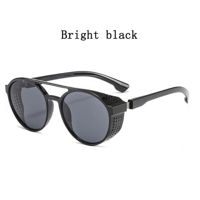 Vintage Steampunk Sunglasses Men Women Fashion Designer Round Goggles Classic Black Driving Sun Glasses