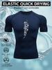 Camiseta de Compresión para Hombre Secado Rápido Blanca Camiseta de Gimnasio Estampado de Caligrafía Espada China Ropa Deportiva para Entrenamiento