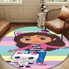 Colorful Friends Dollhouse Round Rug for Livingroom,Bedroom, Palyroom, Chair Rug, Area Rug, Circle Carpet, Large Size Fan Christmas Gift