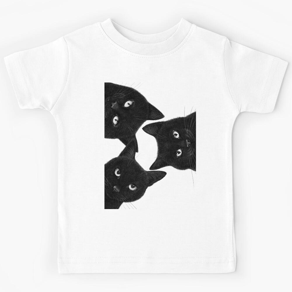 Three black cats in a circle Kids T-Shirt 170