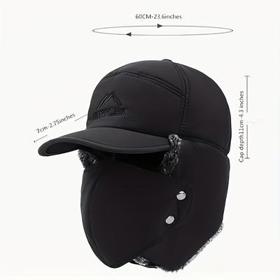 1 Piece Autumn and Winter Warm Lining Hat with Detachable Face Mask, Suitable for Camping, Hiking, Fishing and Cycling