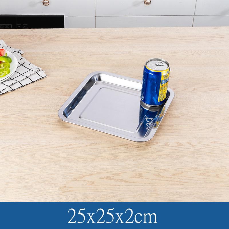 Nerezový čtvercový tác na uchovávání potravin Napařená klobása Mělký talíř Pekáče na pečení chleba Kuchyňské doplňky