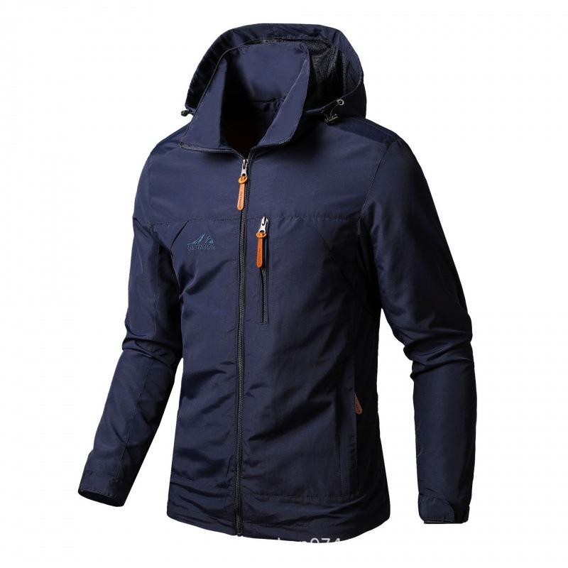 Spring new coat men's jacket casual outdoor large size sports hooded jacket men's clothing