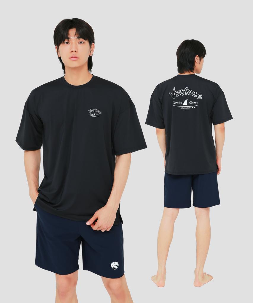 VERTONE Loose Fit Short Sleeve Rash Guard Black