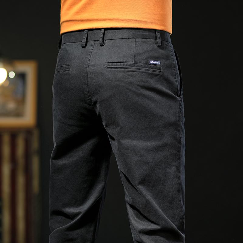 Hong Kong 2025 Men's Slim Fit Business Stretch Trousers - Spring/Autumn Season, High-End Straight Leg Casual Pants