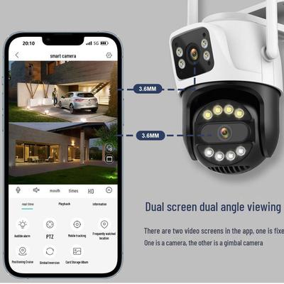 Dual-Lens Wireless WiFi Camera for Indoor/Outdoor Night Vision and Mobile Remote Monitoring