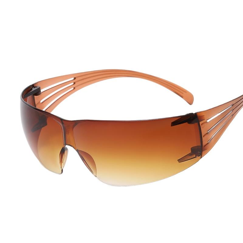 New Punk Sunglasses Goggle One Piece Rimless Sun Glasses Women Men 2000's Riding Sport Wrap Around Shades Eyewear UV400