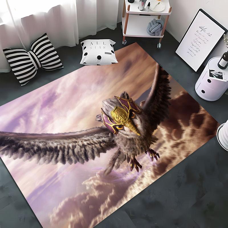 Cool Owl 3D Printing Carpet for Living Room Bedroom Hallway Alfombra Anti-slip Soft Area Rug Sofa Doormat Home Decoration Tapete