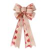 And Stylish Versatile Double Layer Christmas Bow With Maple Leaf And Striped Design Decor For