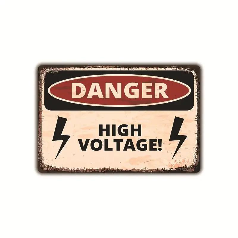 New Public Hazard Warning Sign Metal Tin Garden Signs Decorative Painting Frameless Hanging Paintings Living Room Home Decor