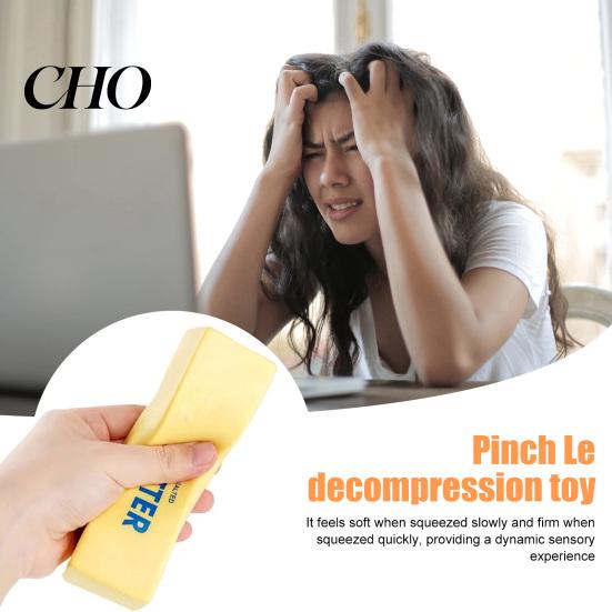 Office Stress Relief Butter Stick Slow-Rising Squeeze Toy Soft PU Fidget Realistic Student Reliever Portable Decompression Gadget for Kids Adults Hand
