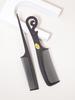 2-piece black thickened wide toothed plastic comb set, pointed ponytail comb, hairstyle tool comb Special for real hair wigs