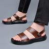 Fashion Summer Mens Business Leather Casual Sandals Soft Sole Comfort Men Leather Outdoor Beach Sandals Fashion Designer Senior Sandals