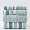 Quick-Dry Coral Fleece Striped Bath Towel - Soft, Absorbent, Large for Couples