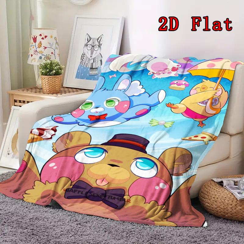 cartoon plush bear print 2D Flat Pattern Flannel Blanket High quality All Seasons Warmth and Comfort Perfect for Christmas Gifts.P260914491