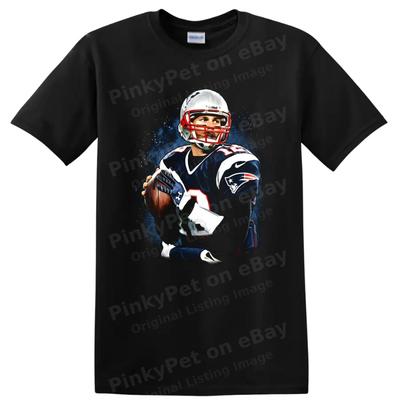 Tom Brady Patriots Quarterback Actie T-shirt New England Voetbal Tee
