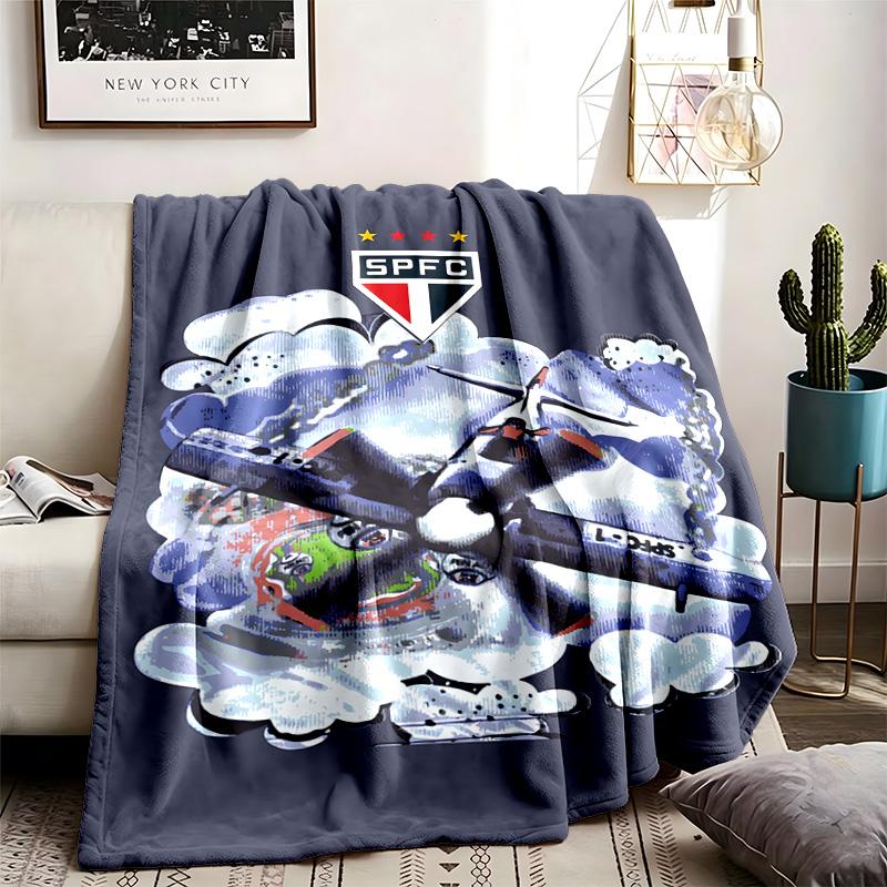 Sao Paulo Futebol Clube Theme Blanket Suitable For Beds Sofas And Camping Perfect For Both Men And Women Comfortable Bedding All Year Round