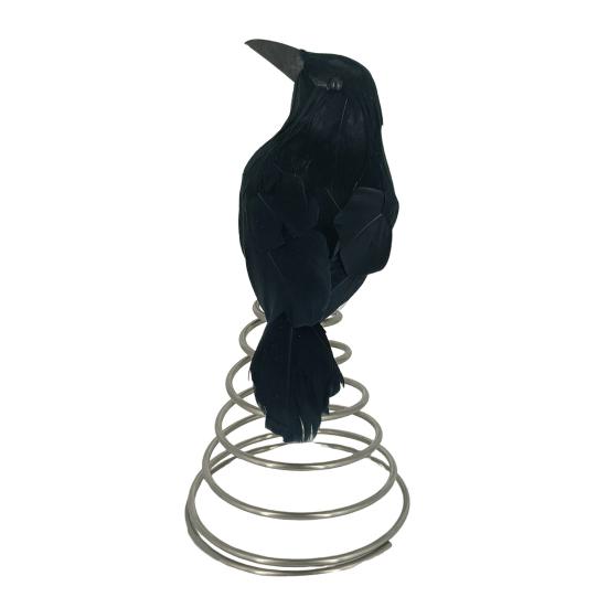 Halloween Crow Tree Topper Spooky Treetop Ornament Realistic Feathered Crow Decoration for Party Supplies Halloween Tree Decor