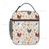 Chic Chick And Floral Pattern Insulated Lunch Bag for Women Children Leakproof Food Boxes Thermal Lunch Box Tote