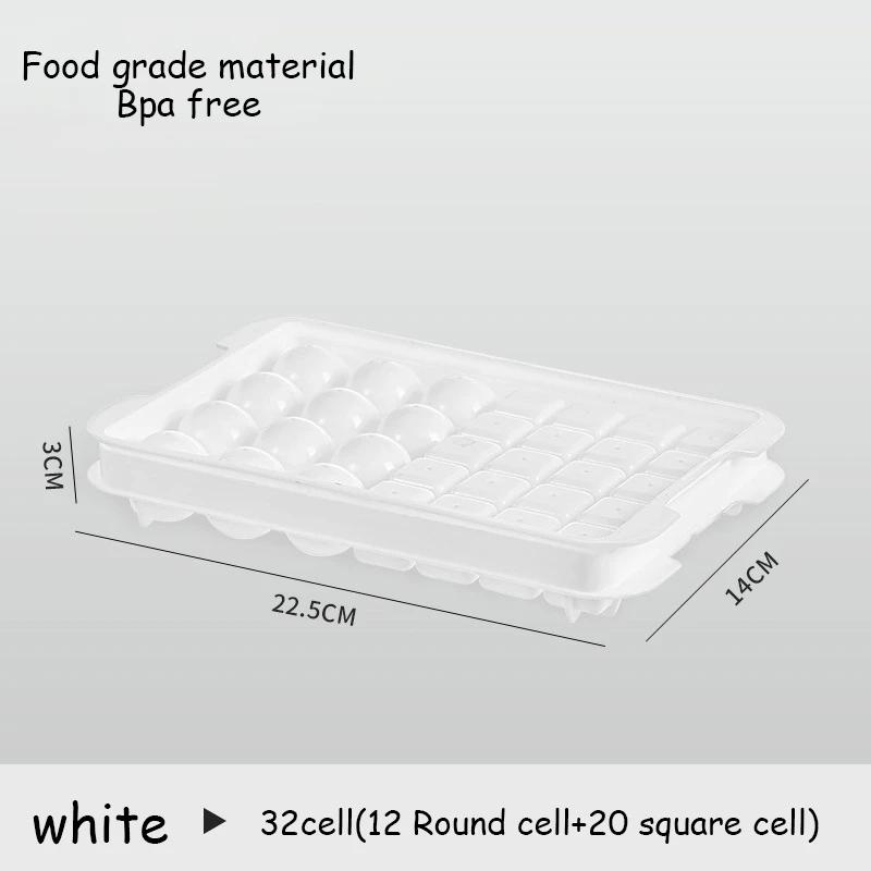 Amazon 32 Gitter Eiswürfelform rund quadratisch Silikon 33 Gitter Eiswürfelform mit Deckel Eiswürfelbox Form