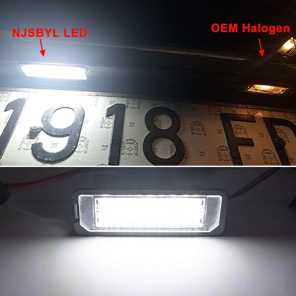 Xenon White LED License Plate Lights for MK5 GTI MK6 MK7 Golf 5 Glof 6 Golf 7 New Beetle Passat CC Rabbit Eos Phaeton Polo Lupo Rear License Plate