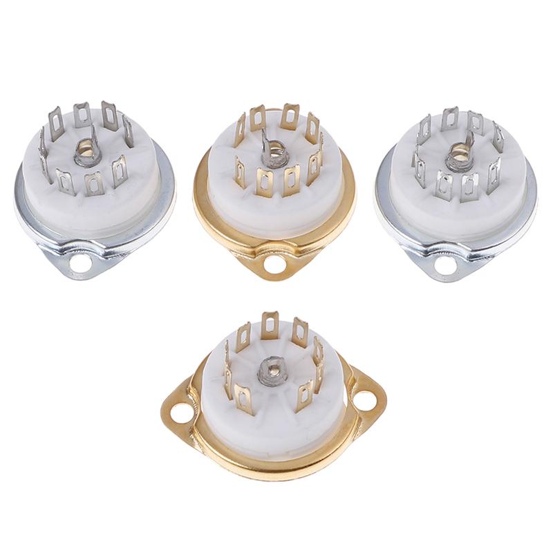 1Pc Chassis Mount 9Pin Ceramic Tube Socket For El84 Ecc82 6922 12Ax7
