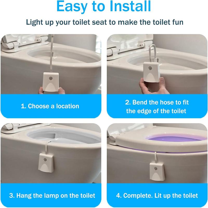 Toilet Nights Lights Changing Motion Sensor Activated Led Projection Nightlight Usb Rechargeable Toilet Bowl Light
