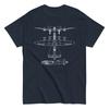 Avro Lancaster WWII RAF Bomber Aircraft Blueprint Graphic T-Shirt