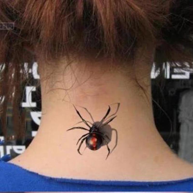 10 Sheet of Tattoo Sticker Spider Removable Waterproof Body Art Temporary Tattoo Sticker Decal