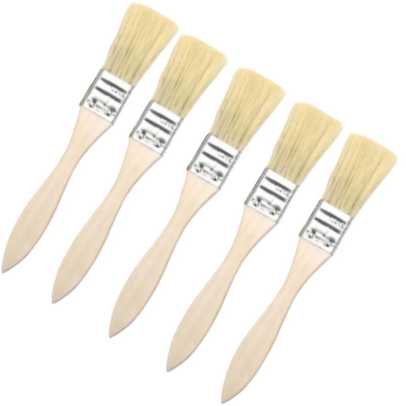 5/10/20Pcs Pig Mane Brushes, Suitable For Art, Handicrafts, Plastering, Painting, Glue Application, Wooden Handles Set