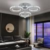 Moderne LED Krystall Lysekrone med App Dimmbar Taklampe Armatur Ringer Form Innfelt Lysekrone for Soverom Stue