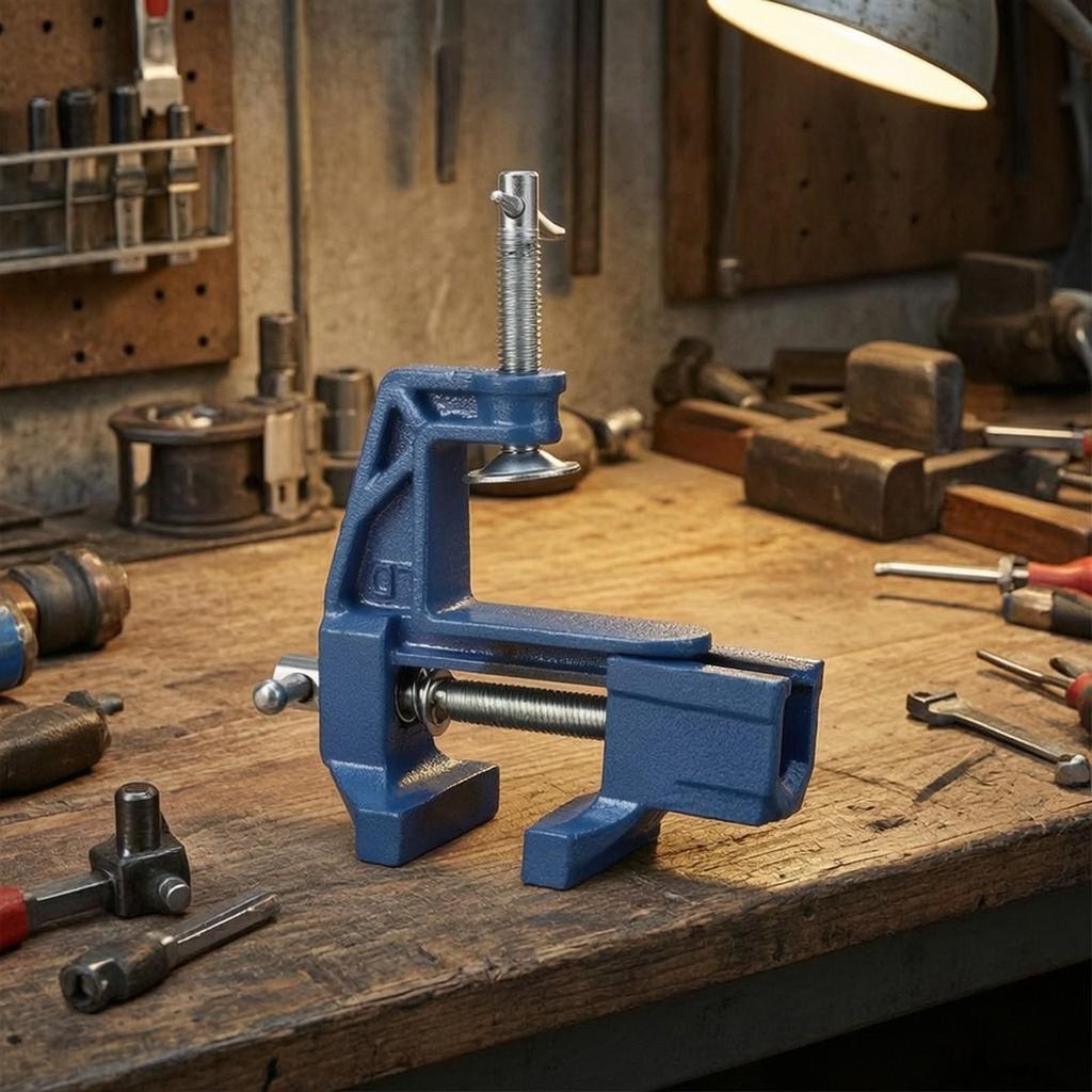 Compact Mini Bench Vise Cast Iron Tabletop Rotatable Small Work Clamp