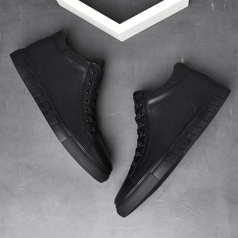 Pantofi de Bază de Lux pentru Bărbați Primăvară Iarnă Cizme de Zăpadă de Pluș Piele Naturală Adidași Negri Balerini Adidași Înalți pentru Bărbați Încălțăminte Cizmă