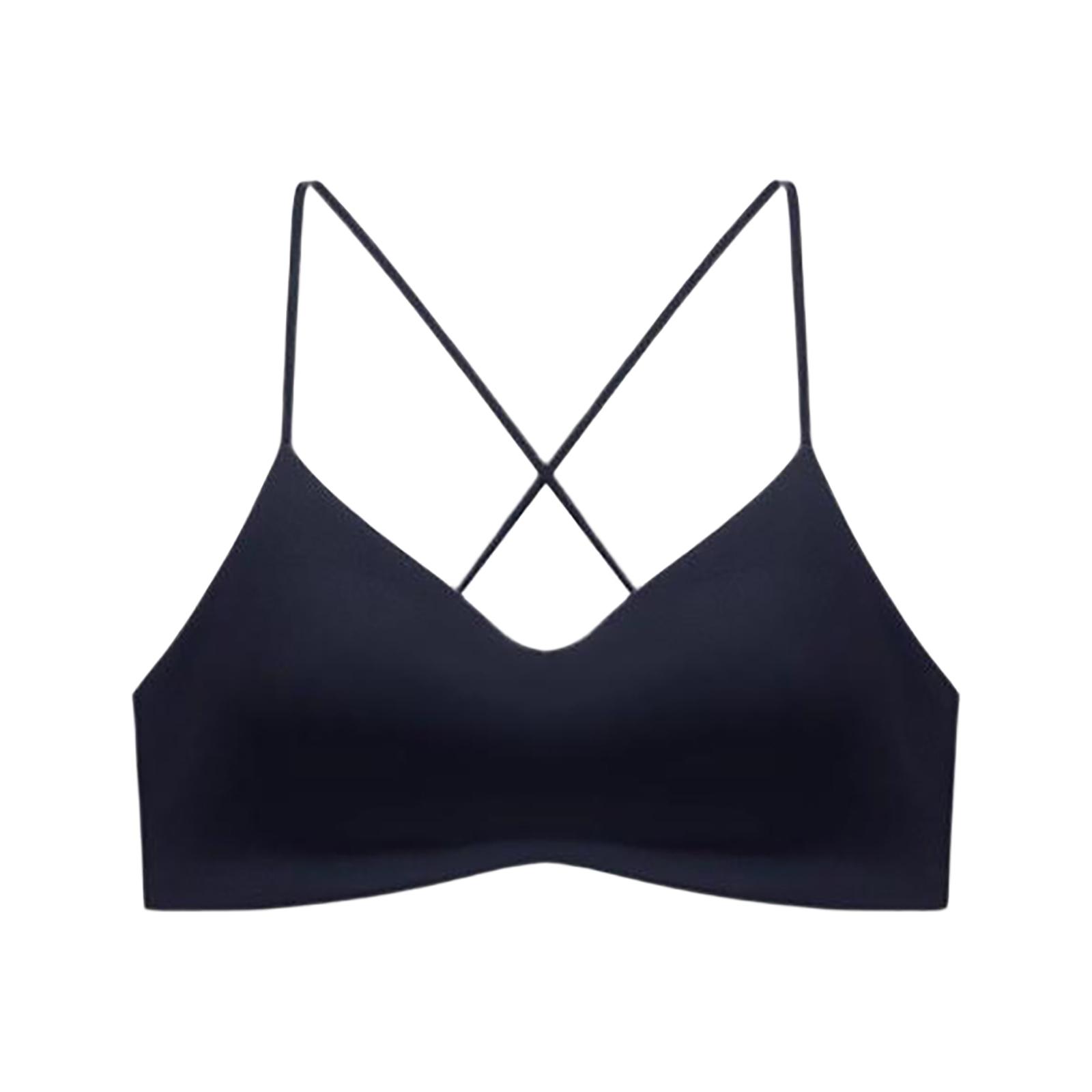 

Женское нижнее белье Тонкое нижнее белье с перекрещенной спинкой Бюстгальтер с бретельками через шею 38 чёрный