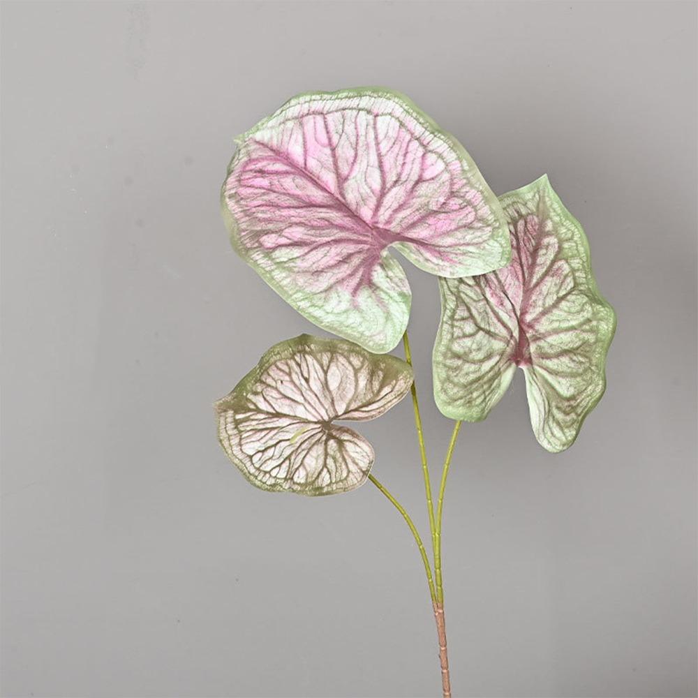 Lifelike Crane King Fern Leaf Plastic Artificial Arrowroot Leaf Faux Plant  Indoor Outdoor Decor Style 13