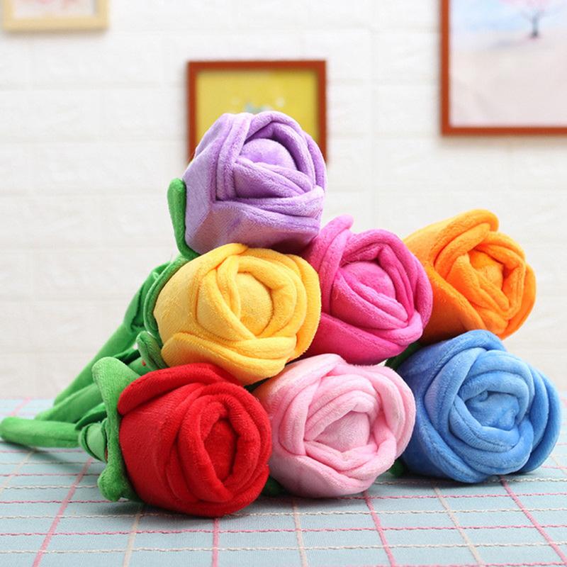 1 stuk Cartoon Roos Bloem Knuffel Zacht Pluche Speelgoed Valentijnsdag Cadeau Voor Meisjes